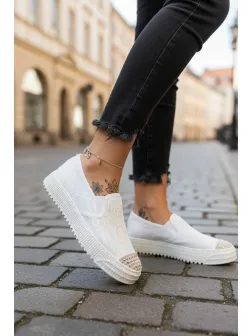 Espadrile dama casual albe Y602 N7-2